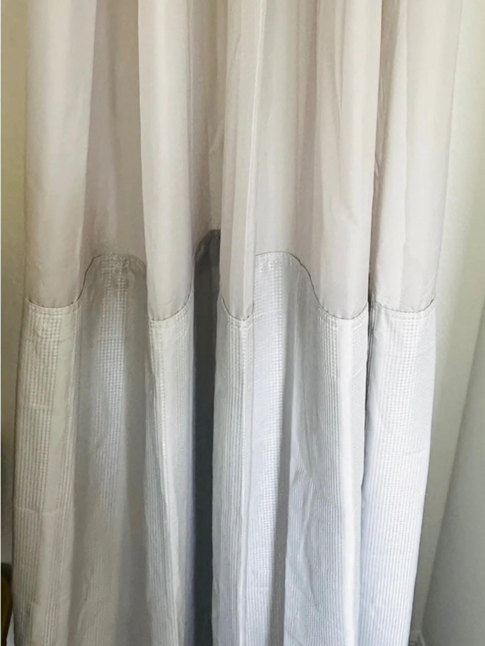 Light Gray Textured Curtain Panel Hookless